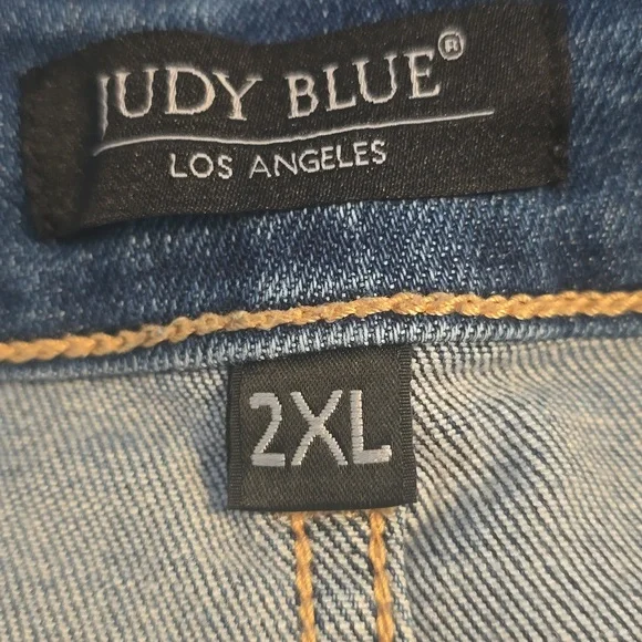 Judy Blue Ripped Blue Jean Shorts - Picture 3 of 5